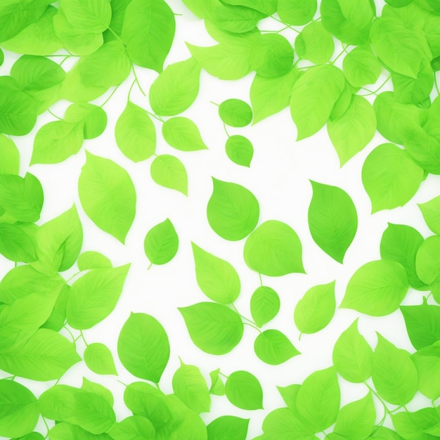 vector green leaves scattered background design