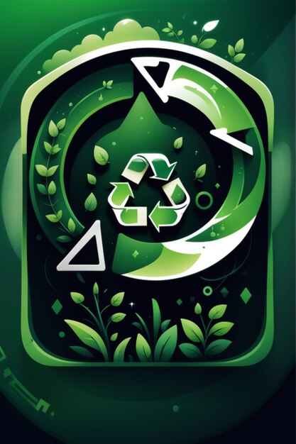 vector green recycling icon