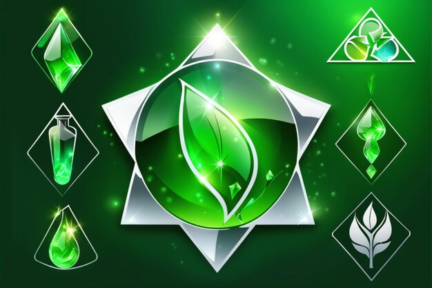 Photo vector green recycling icon