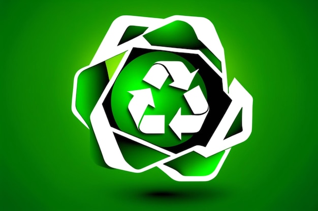 vector green recycling icon