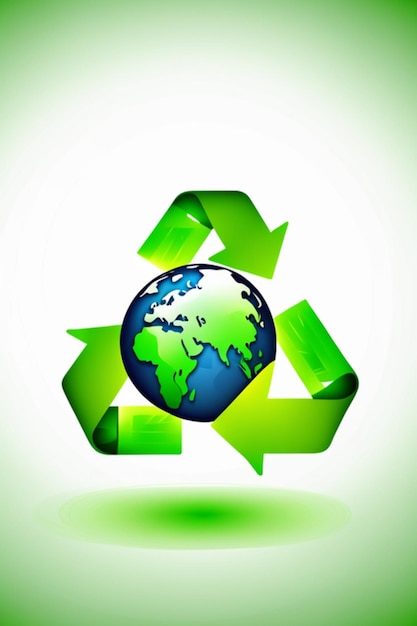 Photo vector green recycling icon