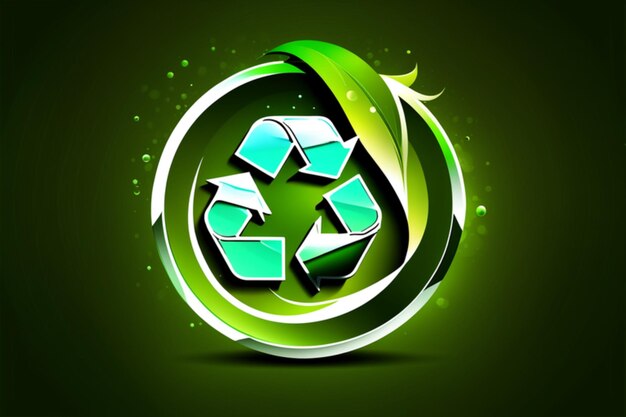 vector green recycling icon