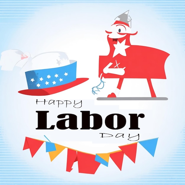 Vector greeting text of happy labor day