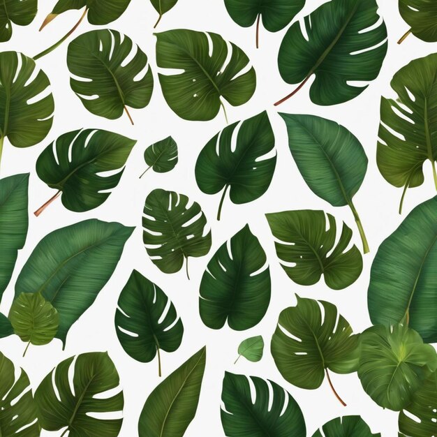 Vector gren tropical leaf design element set