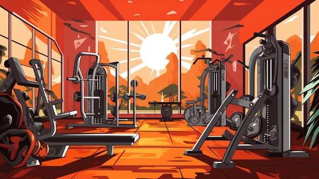 vector gym illustration