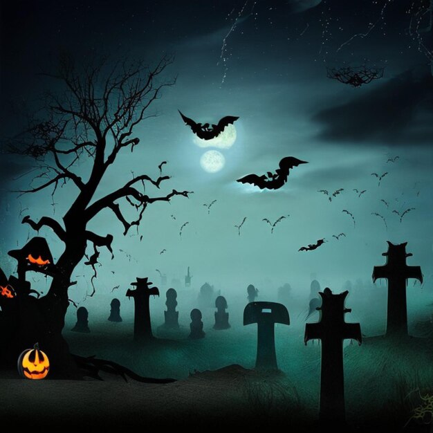 Vector halloween silhouetten achtergrond