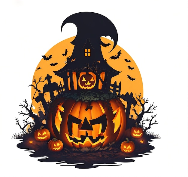 Vector halloween theme with pumpkins vector style tshirt design