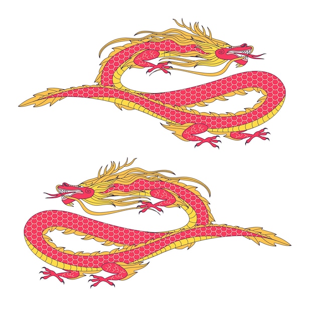 vector hand drawn chinese zodiac sign isolated on white background for your design