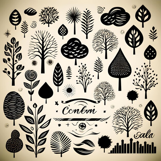 Photo vector hand drawn doodle design graphic elements