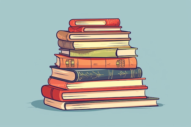 Photo vector hand drawn flat design stack of books