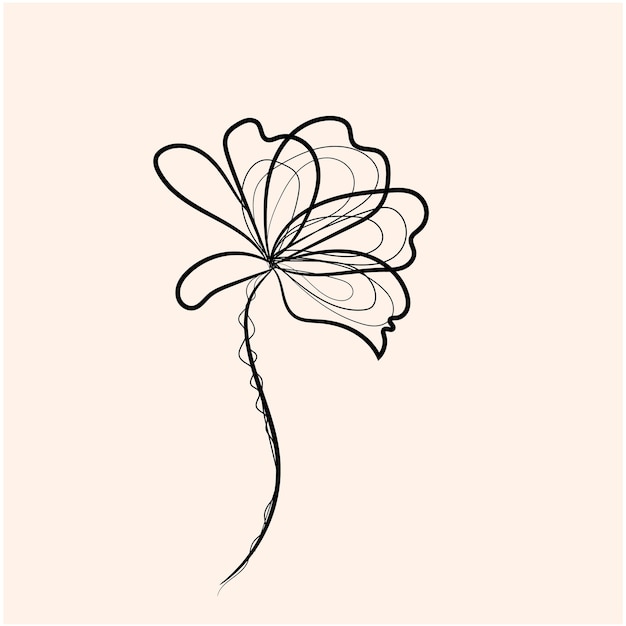 Photo vector hand drawn flower collection