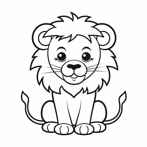 Vector hand drawn lion outline illustration