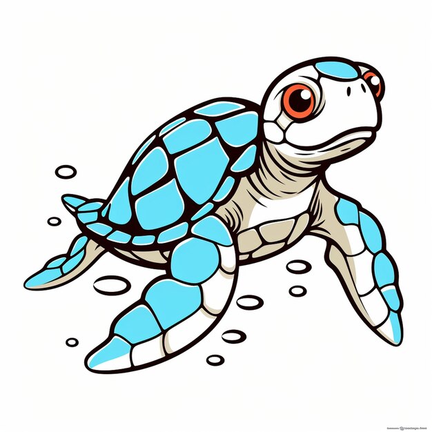 Иллюстрация очертания черепахи, нарисованная вручную