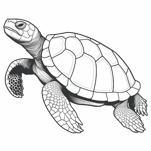 vector hand drawn turtle outline illustrationvector hand drawn turtle outline illustration