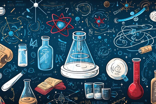 vector handdrawn science background theme