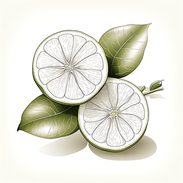 Foto vector handgetekende botanische illustraties geïsoleerde weergave van een 2d-contour van een subtro