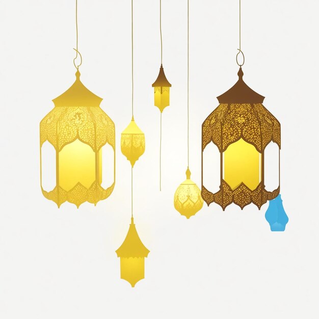 vector hanging lamps decoration for ramadan kareem