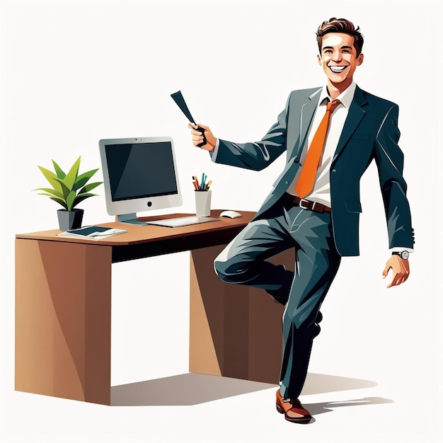 vector happy businessman