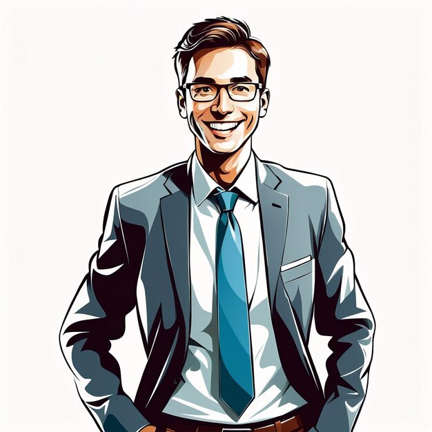 vector happy businessman