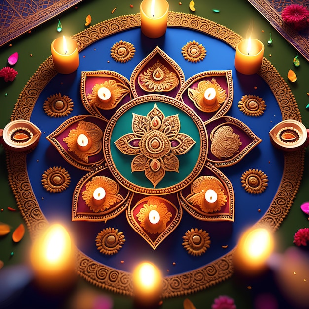 vector happy Diwali traditionele feestviering achtergrond met diya illustratie