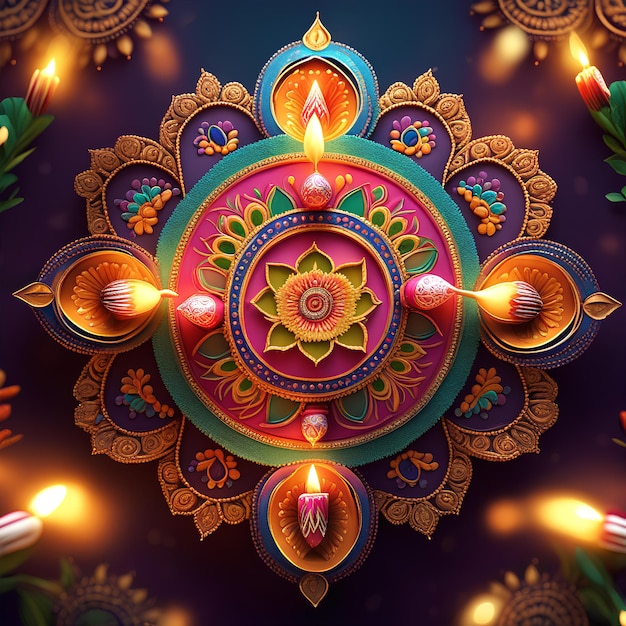 vector happy Diwali traditionele feestviering achtergrond met diya illustratie