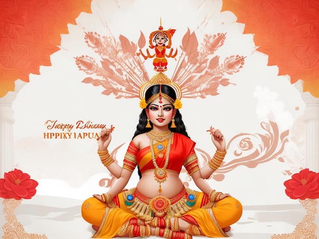 vector happy durga pooja indian festival backgr