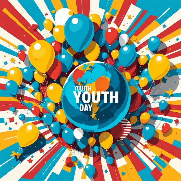 vector happy flat youth day background