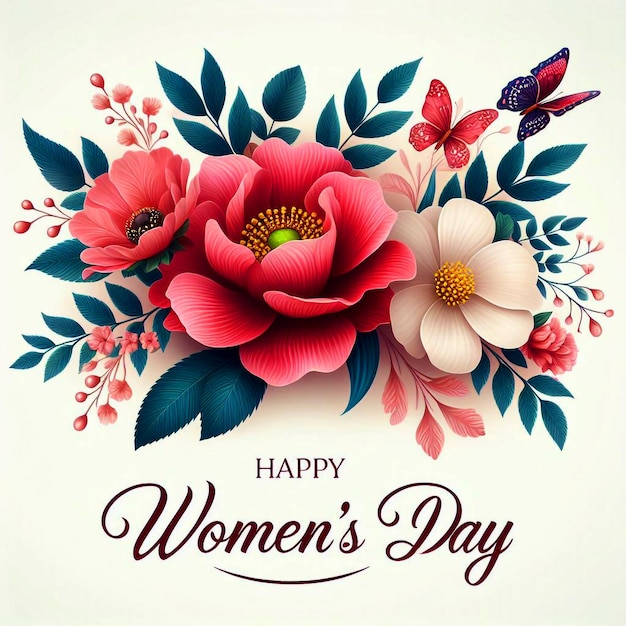 vector happy womens day card with beautiful face