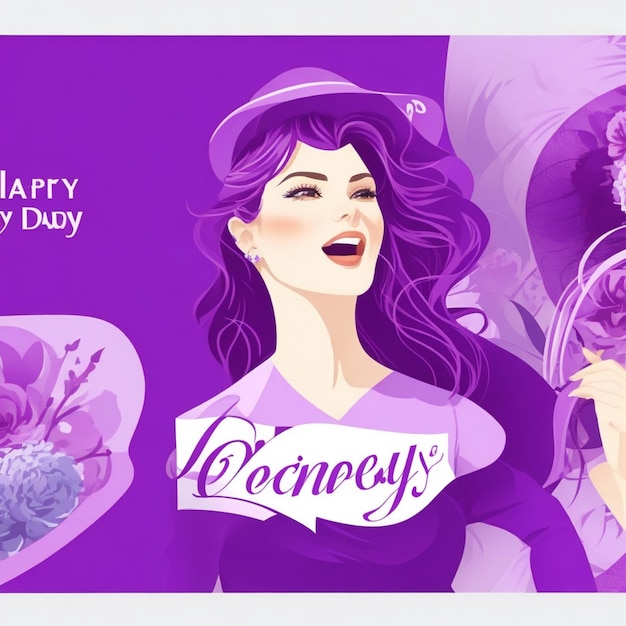 vector happy womens day lovely purple banner