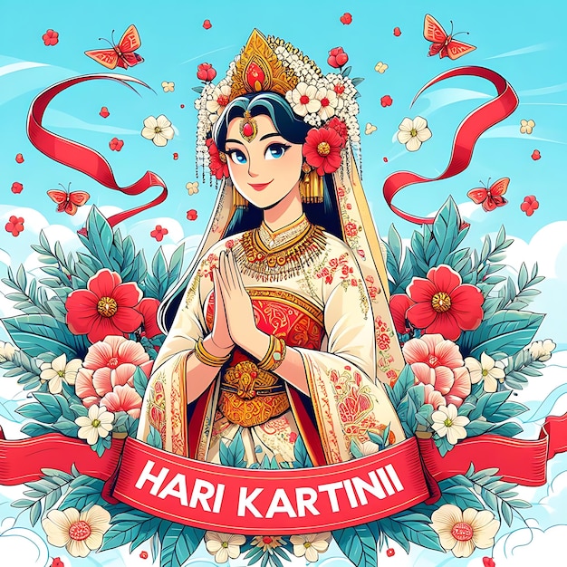 Photo vector hari kartini a poster f