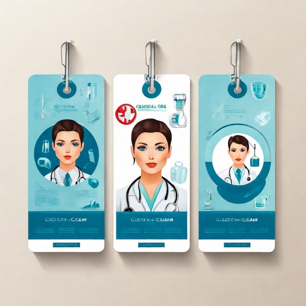 Vector health care brochure for clinic with doctors Medical flyer design