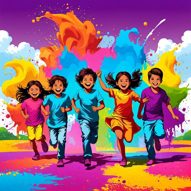 happy holi images of childs