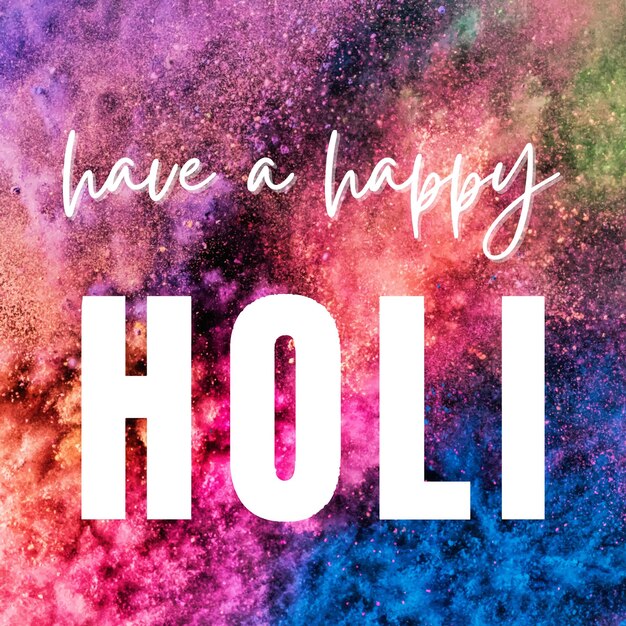 Foto modello di progettazione di post per i social media del festival di holi