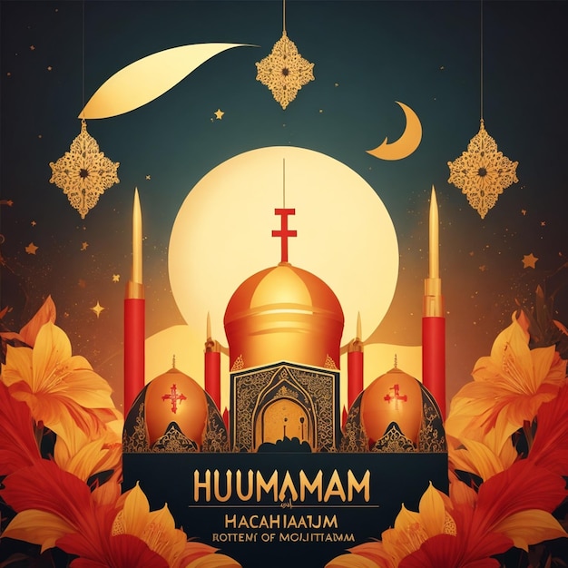 vector holy festival of muharram greeting