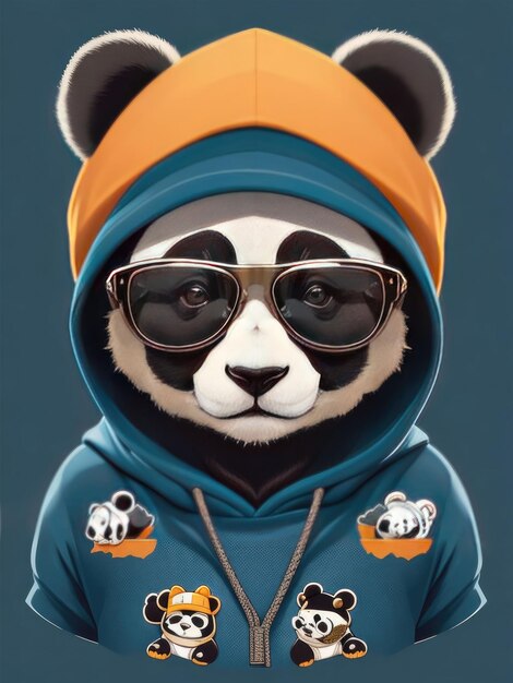 vector hoodie panda suitable for tshirt print