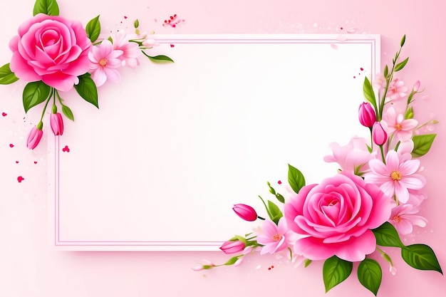 Vector horizontal pink greeting postcard to the women's day