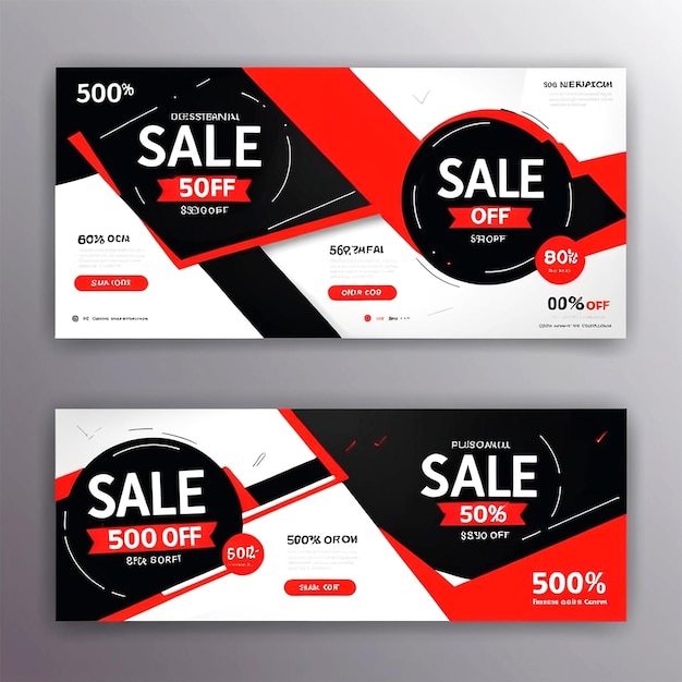 Vector horizontale verkoopbanner sjabloon
