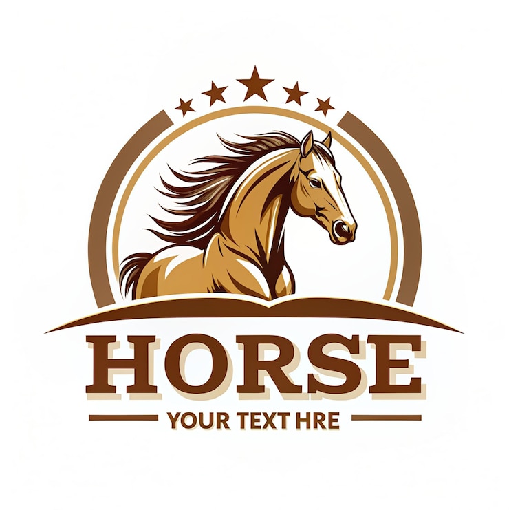 Photo vector horse brand logo template