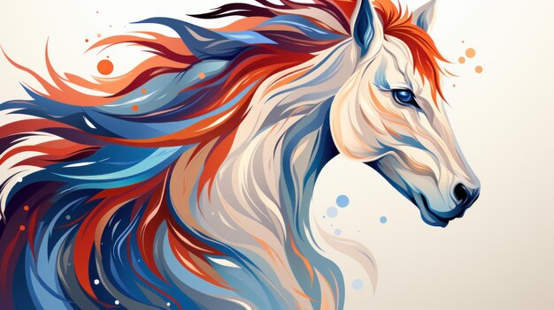 Vector of a horse head on white background. Wild Animal