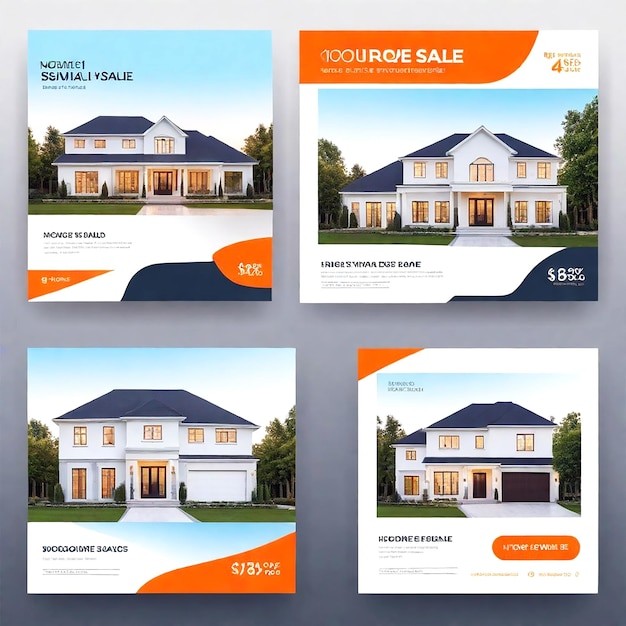 Foto vector house sale banner di copertina sui social media e banner pubblicitari e vendita di case su instagram