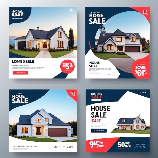 Vector Huisverkoop Social Media Cover Banner En Advertenties Banner En Instagram Huisverkopen