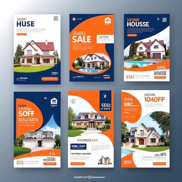 Vector Huisverkoop Social Media Cover Banner En Advertenties Banner En Instagram Huisverkopen