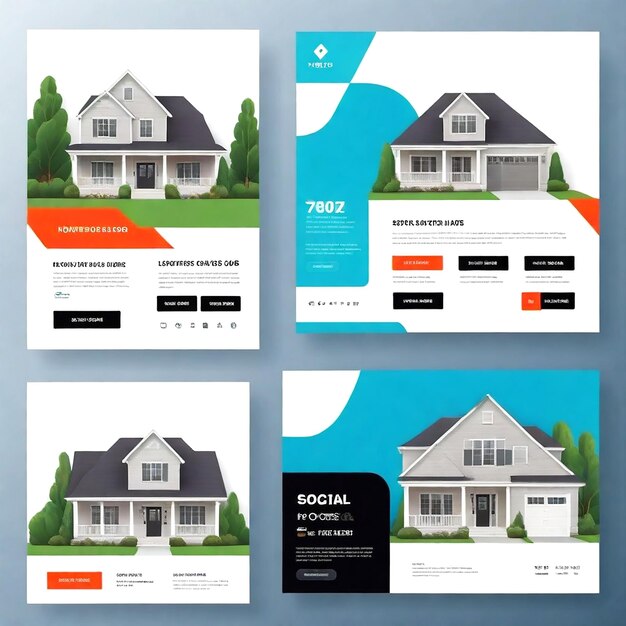 Foto vector huisverkoop social media cover banner en advertenties banner en instagram huisverkopen