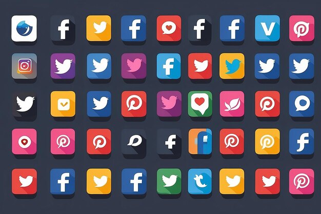 Vector Iconen voor sociale media