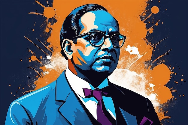 Foto vector illustratie concept van dr. bhimrao ambedkar jayanti 14 april indiaans