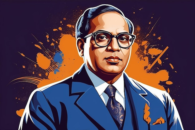 Foto vector illustratie concept van dr. bhimrao ambedkar jayanti 14 april