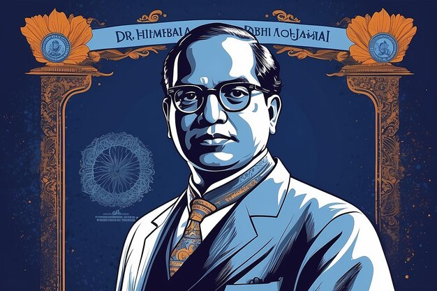 Foto vector illustratie concept van dr. bhimrao ambedkar jayanti 14 april