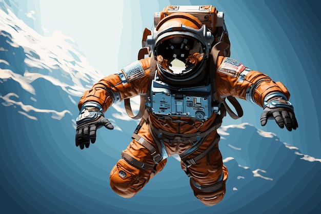 vector illustratie van een astronaut in de ruimte geïsoleerd op witte achtergrond