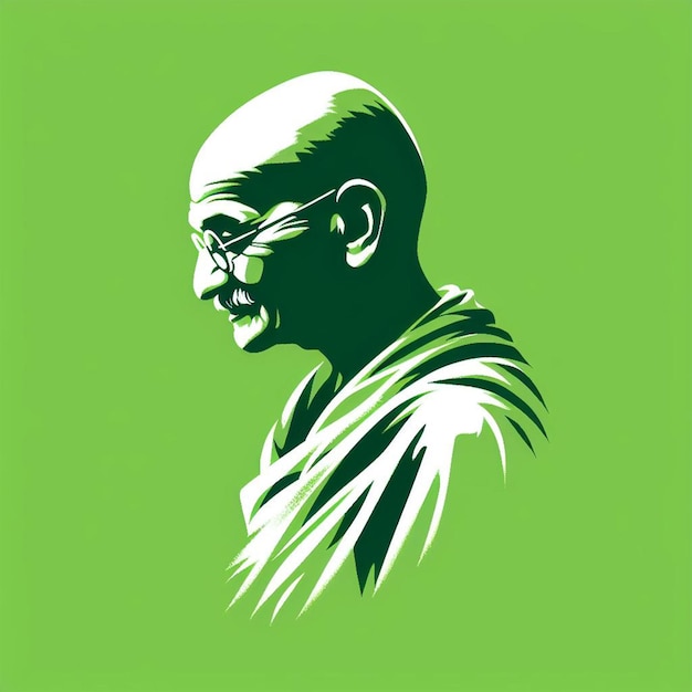 Foto vector illustratie van mahatma gandhi 4