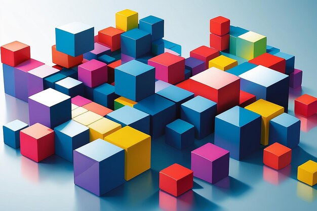 Vector illustration of 3d cubes